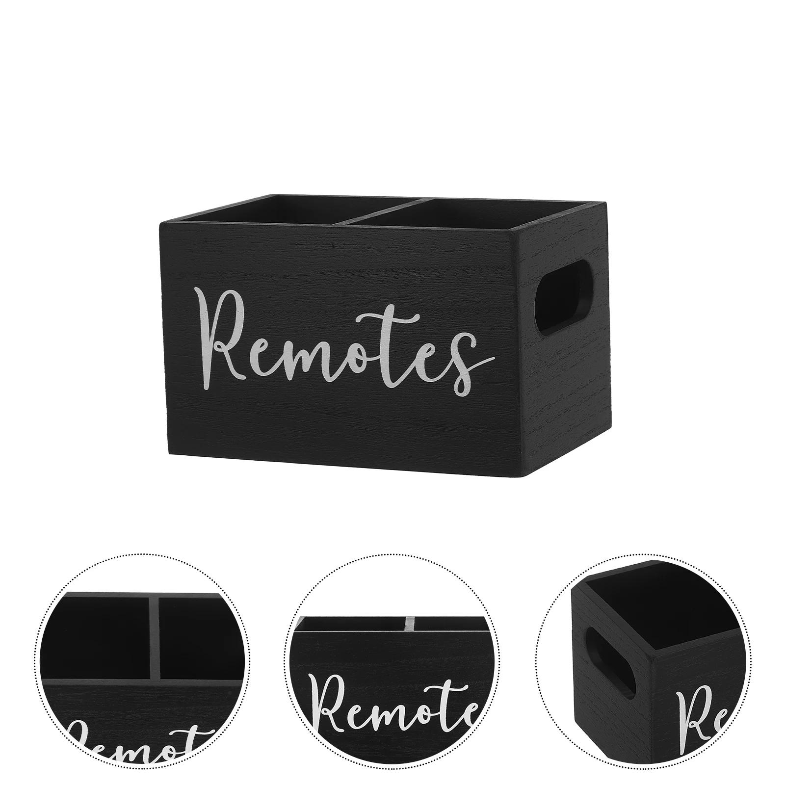 

Remote Control Storage Box Holder for Nightstand Living Room Wooden Mobile Phone Console Decor