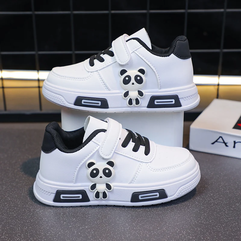 Children Sneaker Boys Casual Shoes White Leather Flat Student Walking Shoes Non-slip Girls Lightweight Sports Tennis Footwear