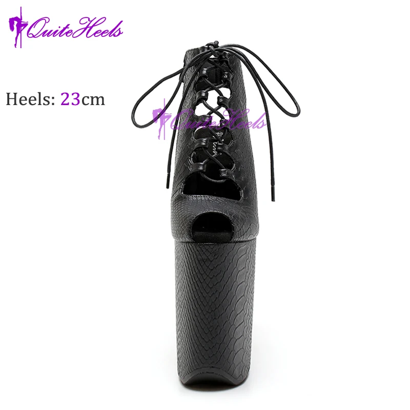 New 23CM/9Inch Snake Upper Pole Dance Shoes Sexy Roman Gladiator Women's Platform Party High Heels Modern Ankle Boots