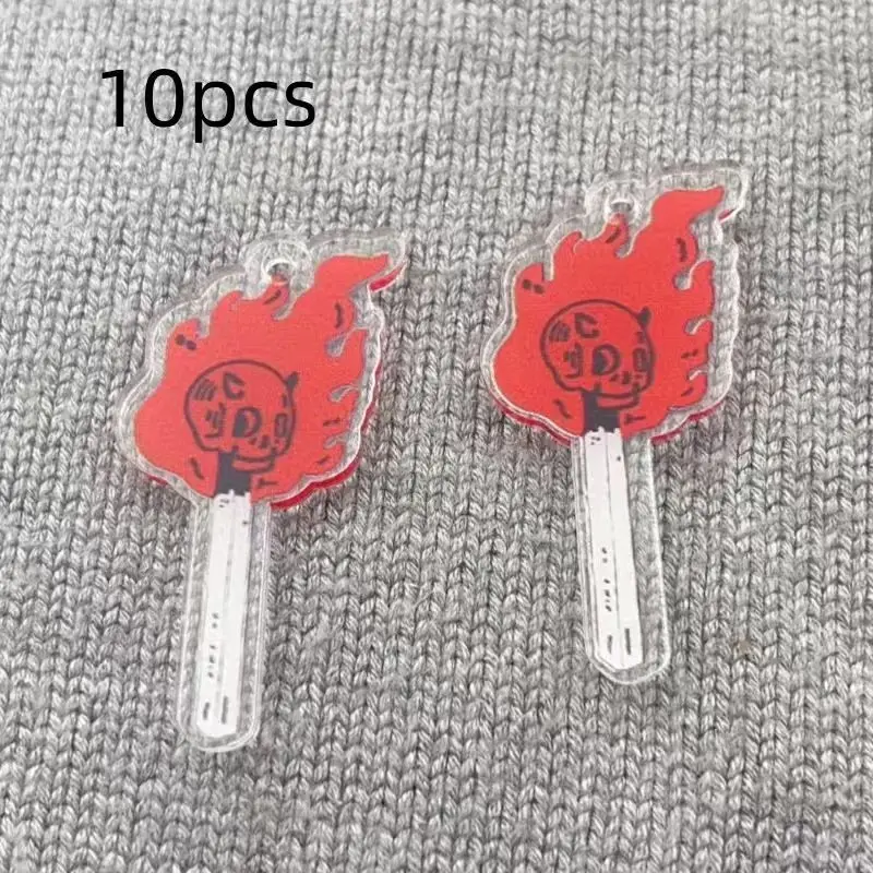 10pcs acrylic skull pendant, DIY jewelry making earrings necklace keychain accessories view 4