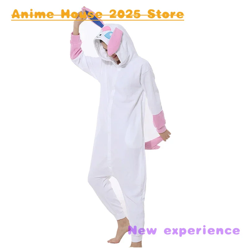 2025 Sylveon Halloween Cosplay Costume Women Pajamas Cartoon Onesie for Adults One-Piece Pijamas Gift Kigurumi Christmas Homewea