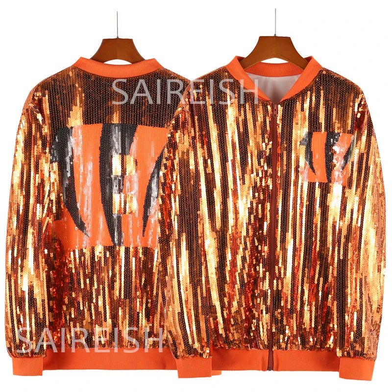 

2023 New Arrival Bengal s Orange Footbal Sequin Jackets