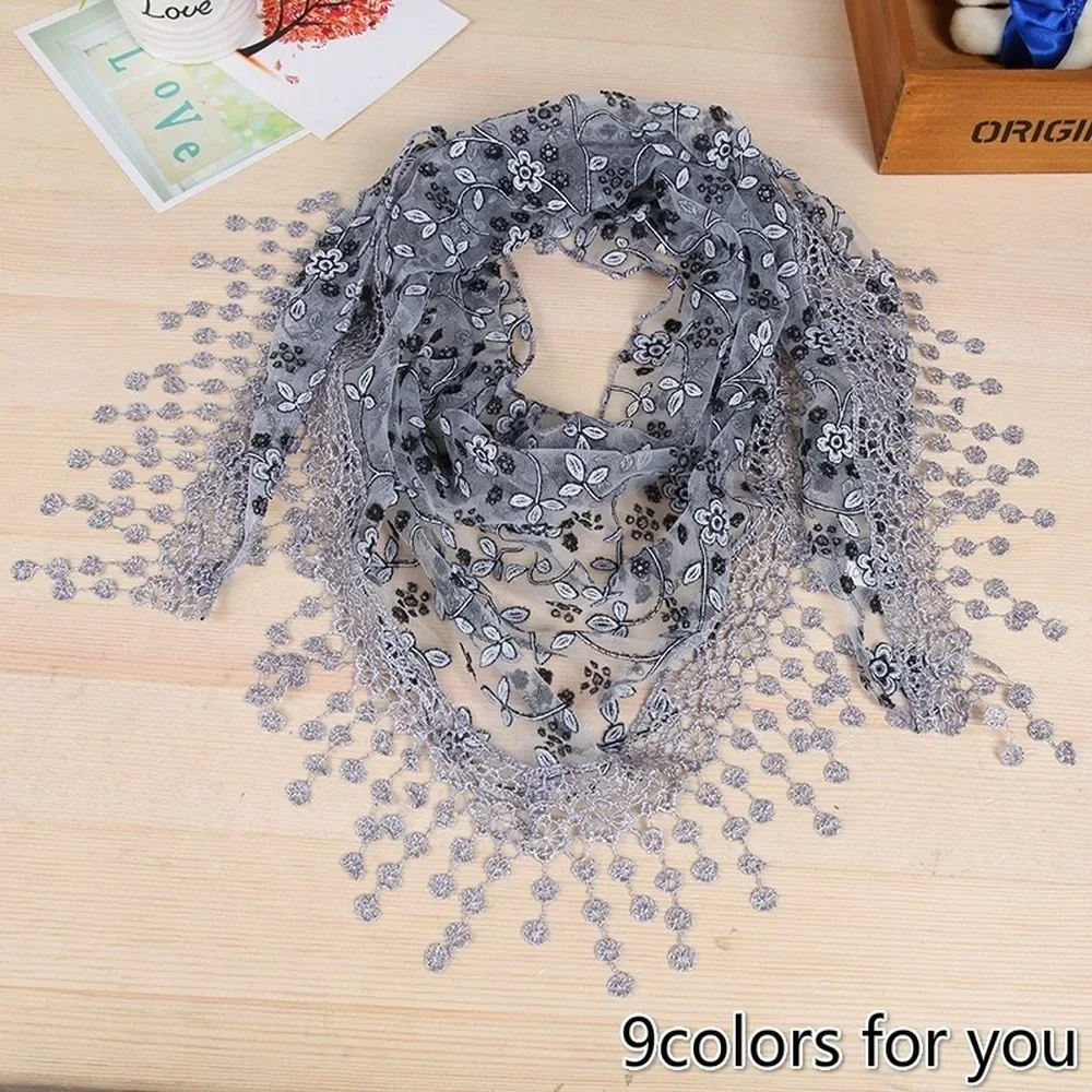 

New Style Beauty Lady Rose Fashion Scarves Wraps Women Scarf Accessories Pendant Flower Tassel Girl 1pcs