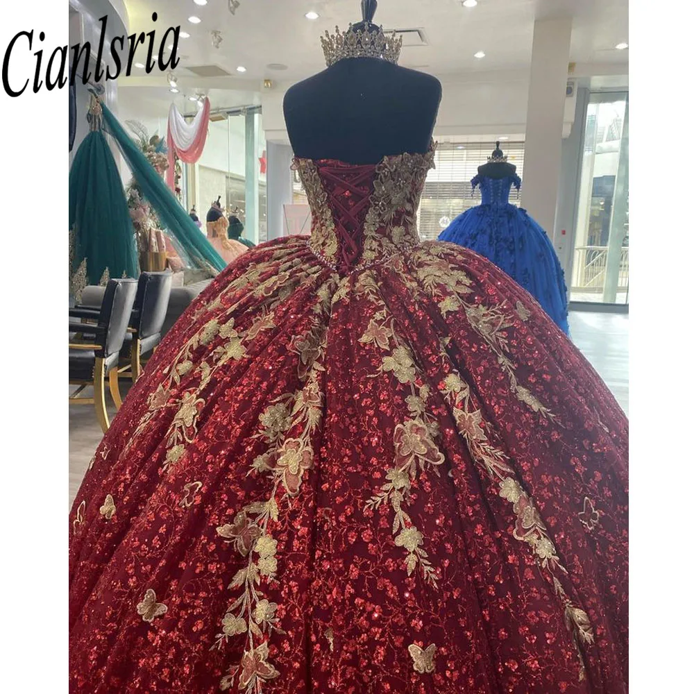 Red Sweetheart Quinceanera Dresses Princess Sweet 15 Years Girl Birthday Party Dresses with Appliques vestidos de quinceañera