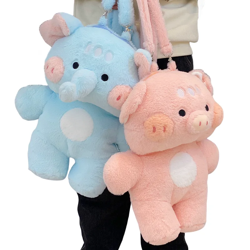 

50CM Lovely Creative Blue Elephant Pink Pig Soft Plush Backpack Taking Photo Tools Girls Kids Birthday Christmas Halloween Gifts