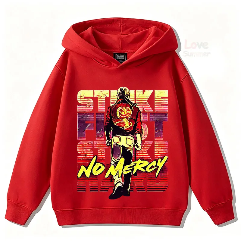 Herbst Cobra Kai Lustige Kinder-Hoodies, Kinder-Sweatshirt, Streetwear für Jungen und Mädchen, Grafik, lässiger Sport-Pullover – Detail 8