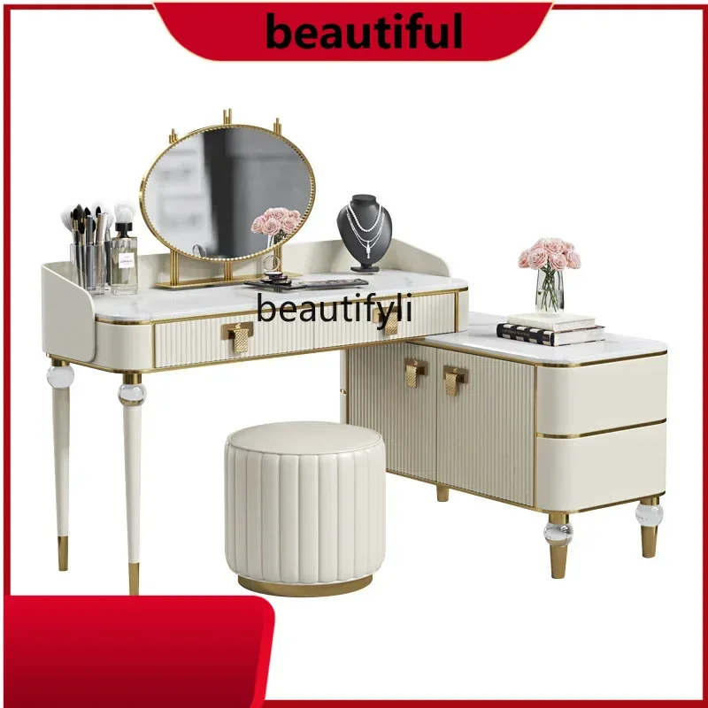 

Light luxury dresser storage cabinet integrated bedroom custom marble post-modern L-shaped high-end makeup table H