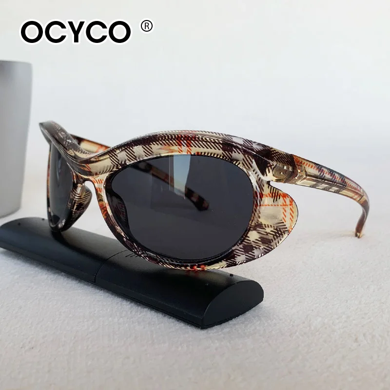 Y2K Vintage Eule Heterotypische Sonnenbrille Damen Herren 2025, trendige Cat Eye-Sonnenbrille mit großem Rahmen, UV400, Luxusmarke, Punk-Brille
