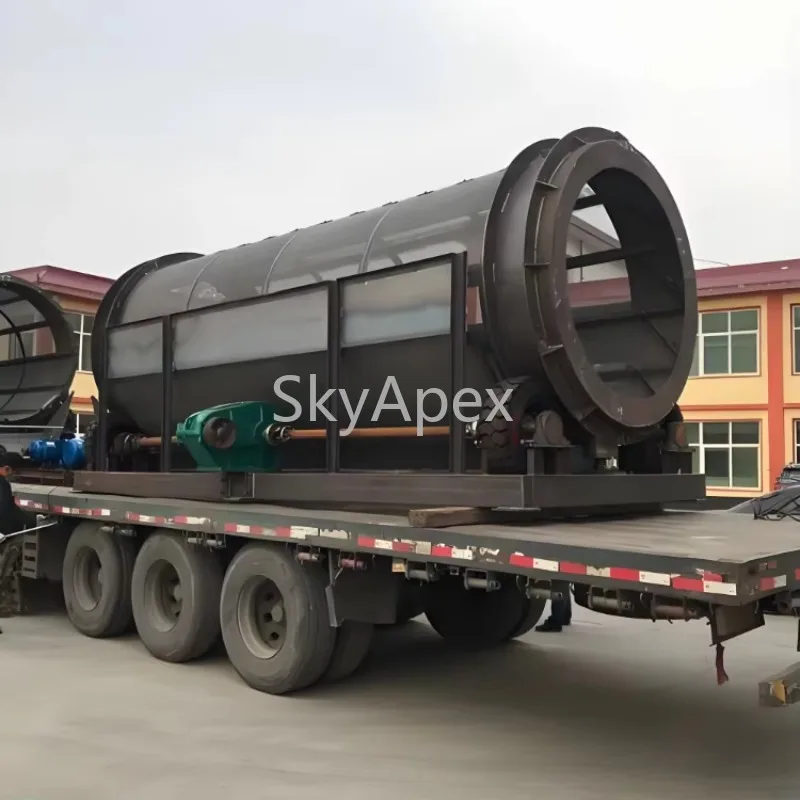 Industrial Double Deck Trommel Vibrating Screen  Sand Gravel Separator  For Ore Stone Compost with Core Motor  Engine Components