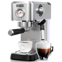 Espresso Machine 15 Bar Coffee Machine With Steam Milk Frother Stainless Steel Coffee Maker 34oz Water Tank 1350W