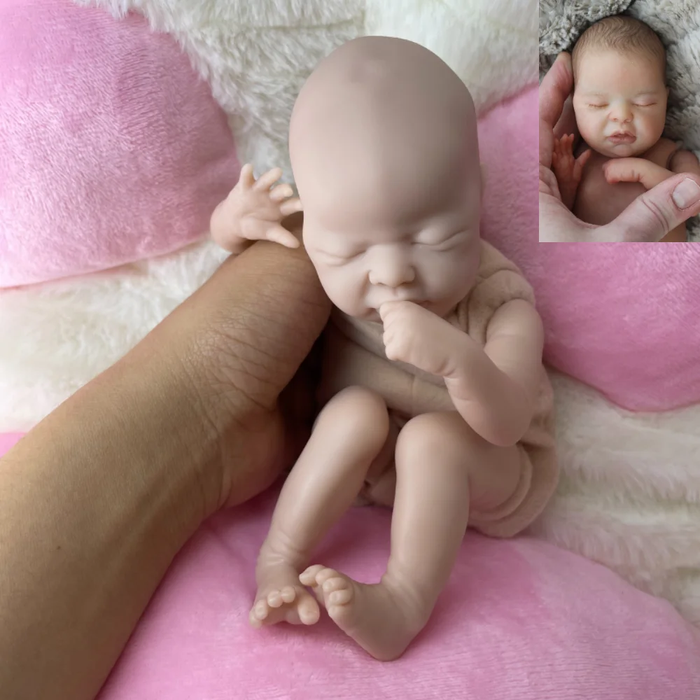 Mini Kit Reborn Wee Patience 9 Inches Reborn Baby Vinyl Doll Kit  Unpainted Unassembled Doll Parts DIY Blank Reborn Doll Kit