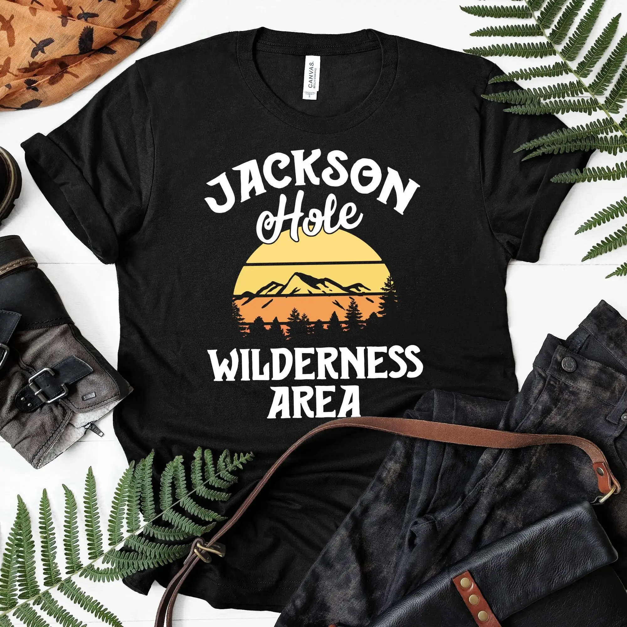 Jackson Hole Wilderness Area T Shirt Vintage Retro National Park Family Vacation Grand Teton