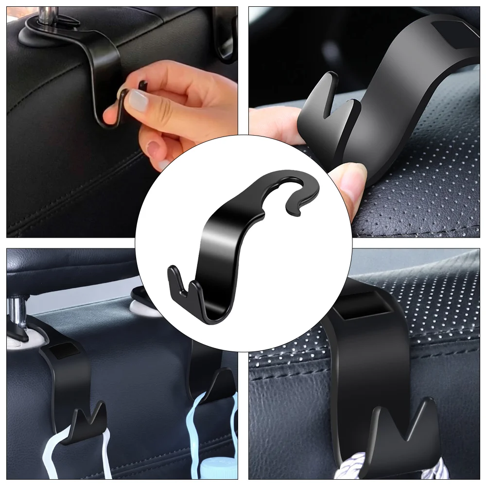 4 Pcs Hook up Hooks Car Rear Seat Hanger Auto Headrest Hanging Back inside The Accessory Abs Accessories