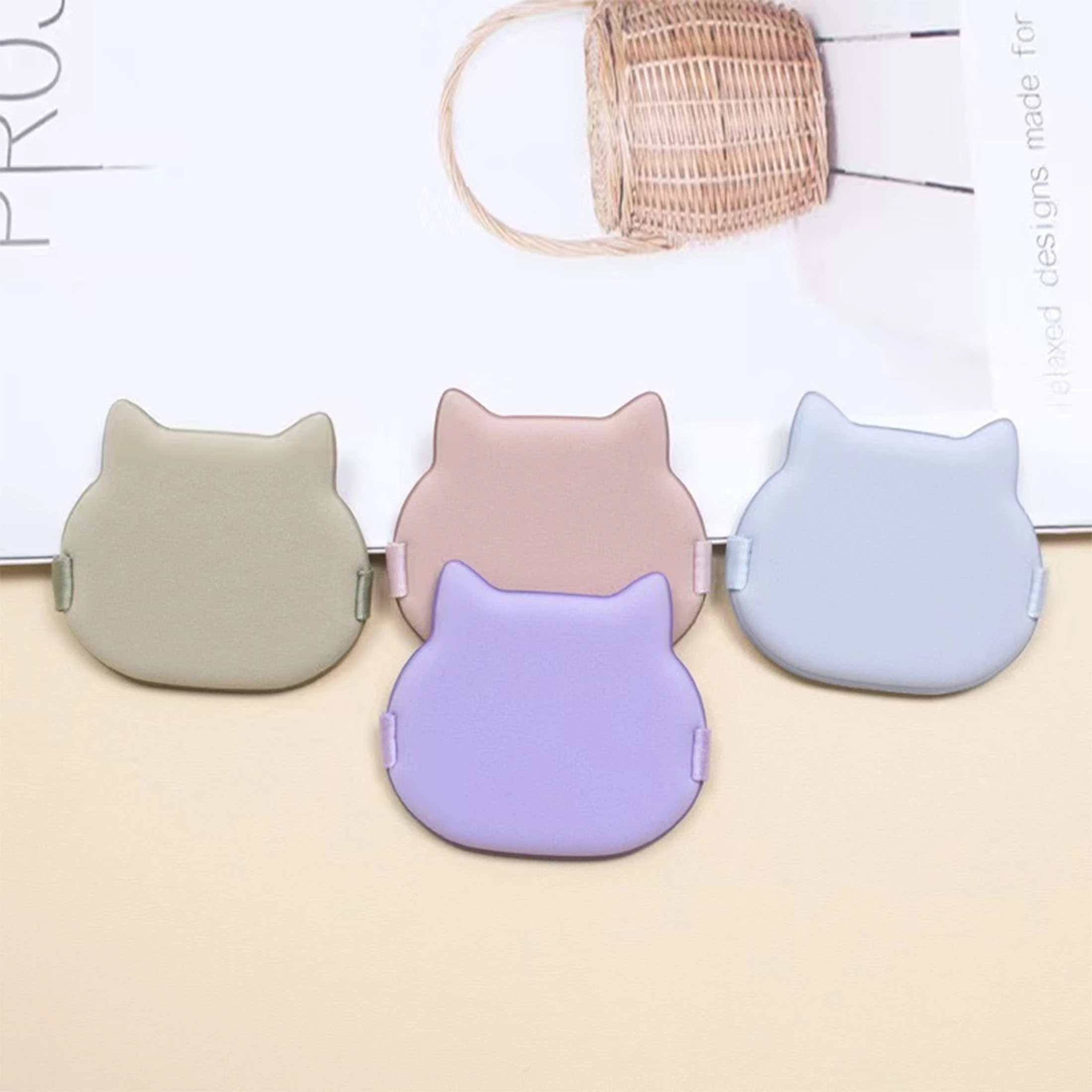 2/4/10 szt. Gąbka do pudru w kształcie kociej głowy, do stosowania na sucho/mokro, do podkładu w płynie, kosmetyczna, niechłonąca pudru, miękka gąbka do makijażu