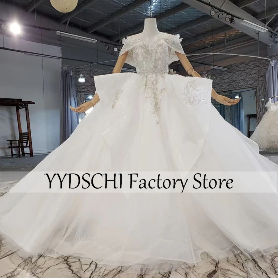 Customized luxurious 2024 Wedding Dress African White Long Dresses Luxury Bridal Dresses Vestidos De Novia Ball Gown For Women