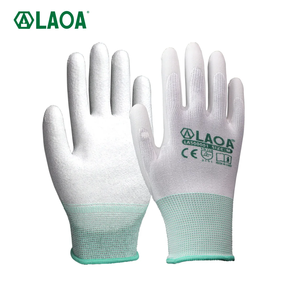 

PU Coated Gloves Anti Slip Wear Resistant Breathable Comfortable for Electronics Assembly Construction Work Safety Protection