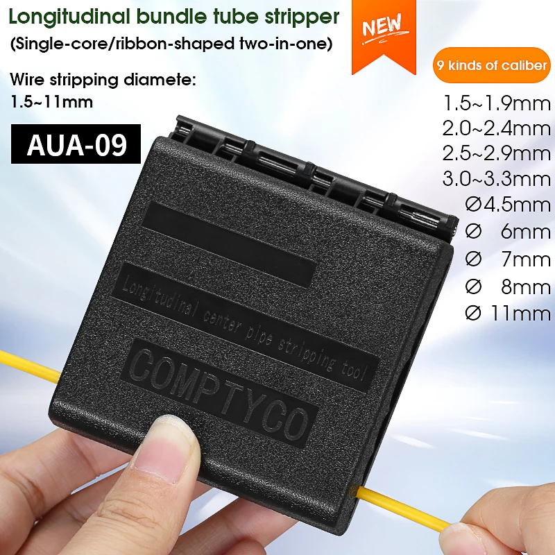 AUA-09 Fiber Optic Cable Center Pipe Stripping Tool Longitudinal Bundle Tube Stripper Single-core/Ribbon-shaped 1.5~11mm Slitter