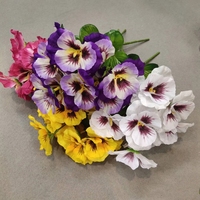 Simulated Colorful Butterfly Flowers, Five Forked Small Handlebars, Tricolor Violets, Artificial Flowers, Engineering Decoration