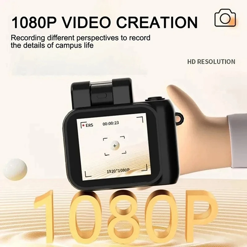كاميرا SR-Mini SLR Style Cmos 64GB مع ضوء فلاش وقاعدة شحن مسجل فيديو محمول DV 1080P مع شاشة LCD
