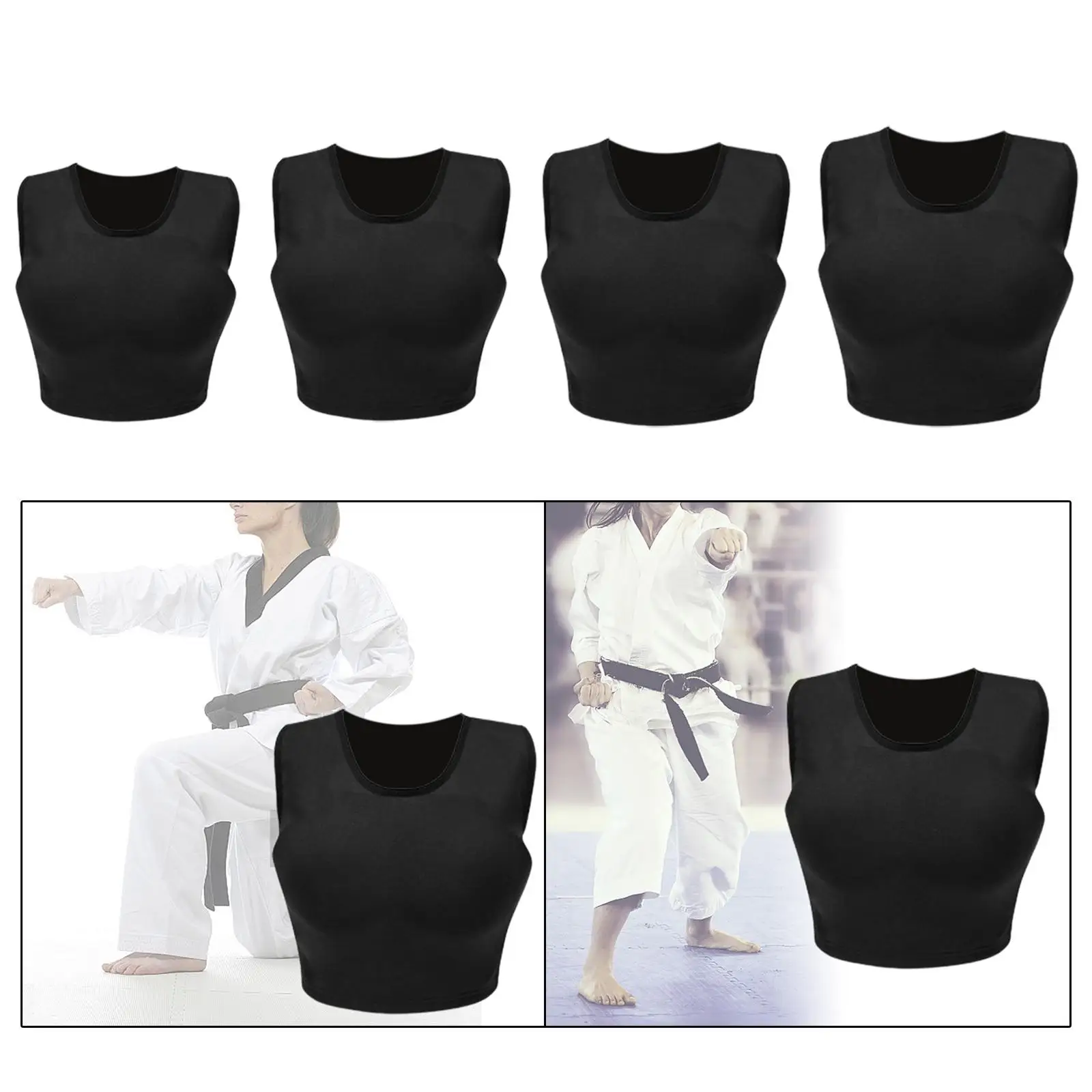 Karate Chest Protector Supplies Equipment Soft Ergonomic Breathable Chest Guards for Gym Kick Boxing Taekwondo Hockey Volleyball