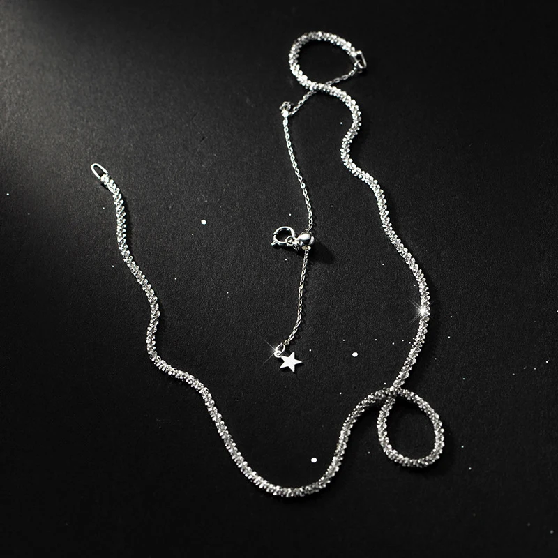 Modian Dazzling Simple Adjustable Necklace for Women Girls 925 Sterling Silver Luxury Brand Jewelry 2024 New Mode Accessories