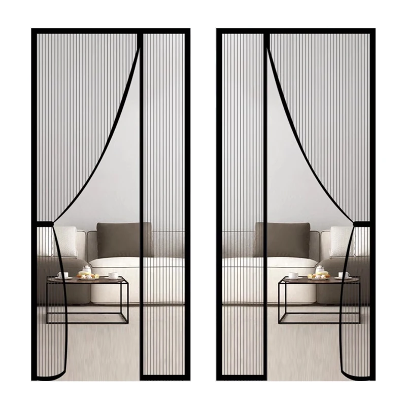 Magnetic Door Screen Custom Size Mosquito Net Curtain Fly Insect Automatic Closing Invisible Mesh For Kitchen indoor living room