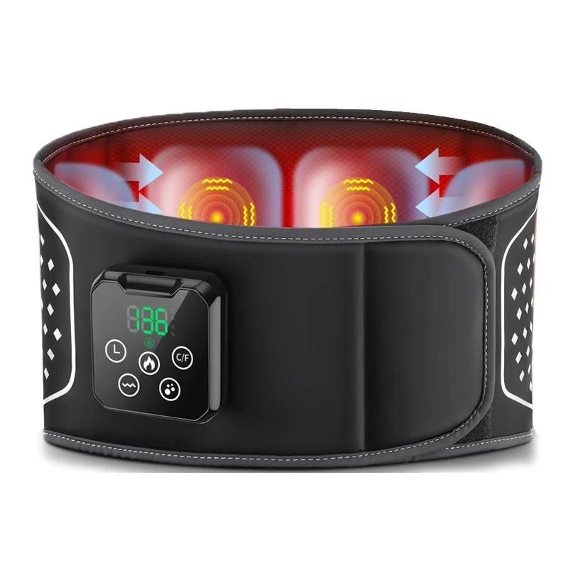 Rechargeable Lumbar Vibration Airbag Lower Back Massage Belt with Heat Air Compression Waist Massager