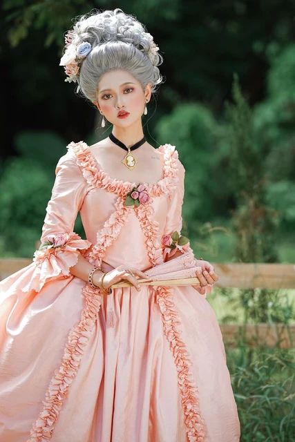 18th Century French Rococo Medieval Marie Antoinette Pink Dress Rococo Colonial Dress Vintage Ball Gown Renaissance Costume AliExpress