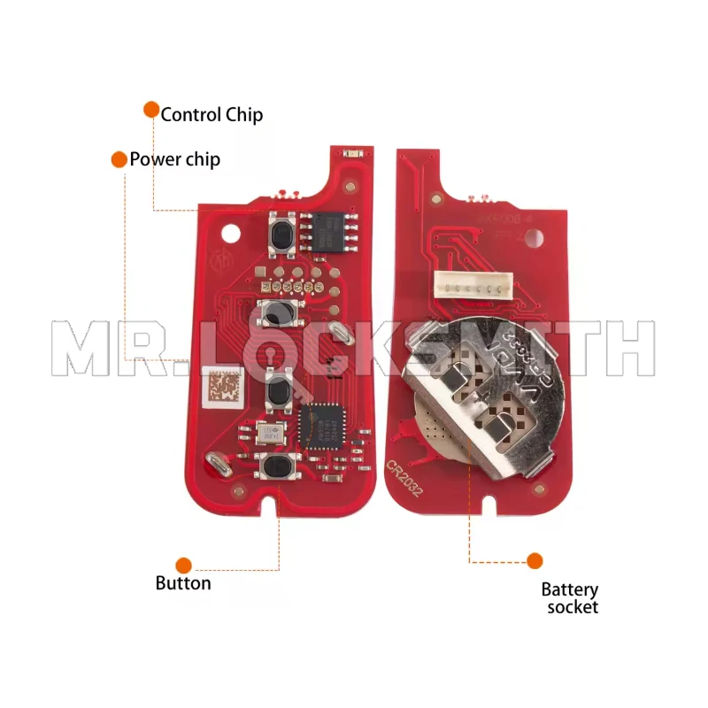 Xhorse XKTO12EN TOY.T Style(Flip-4BTN) Second Generation Wire Remote Key