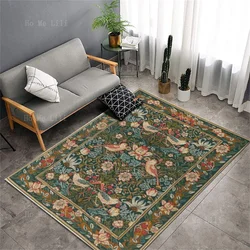 Upscale Art Flowers With Garden William Morris Strawberry Thief Non Slip Flannel Floor Rugs