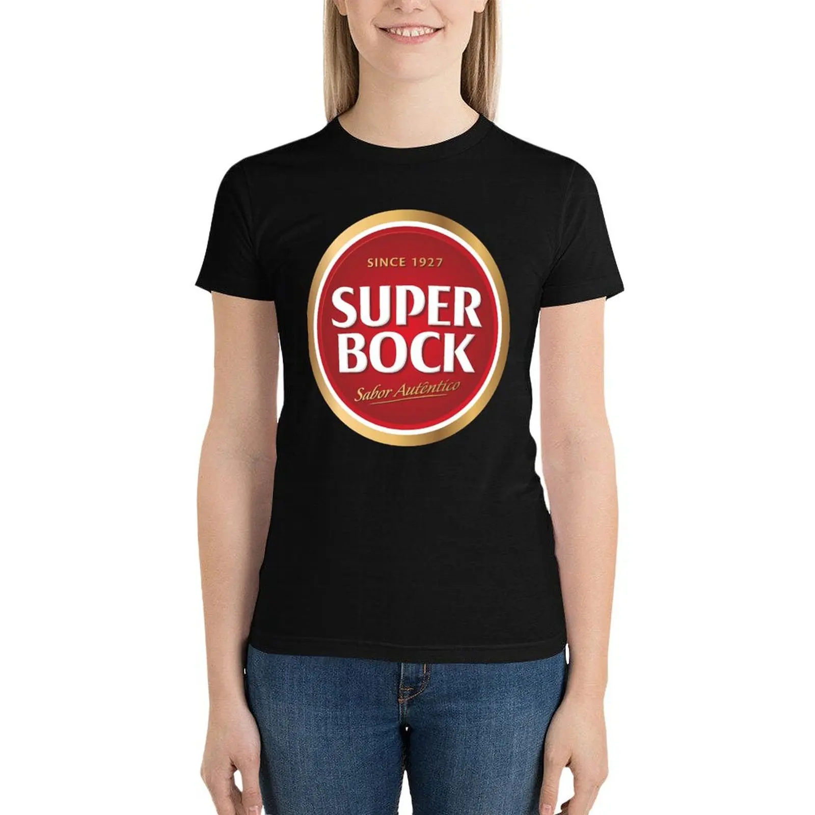 

super bock since 1927 logo T-Shirt summer top summer tops Women tops