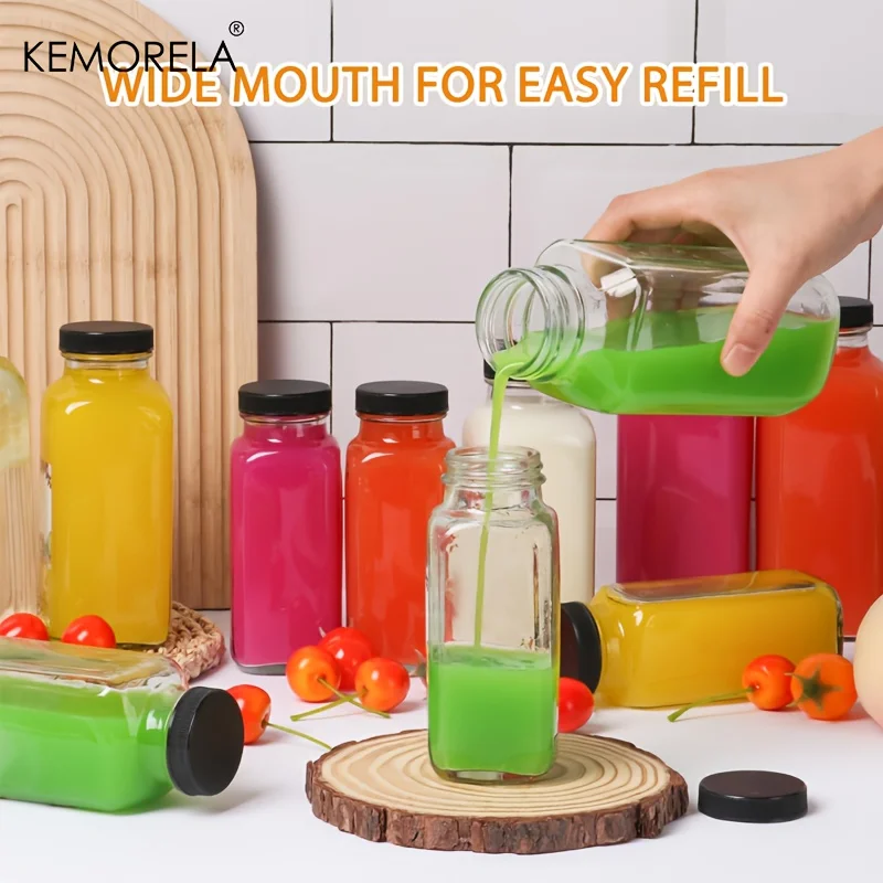 2/4PCS 350ML Glass Bottle Leakproof Vintage Water Bottle for Juicing Hot Sauce Kombucha Ginger Jar Potion Milk Bottle Whiskey