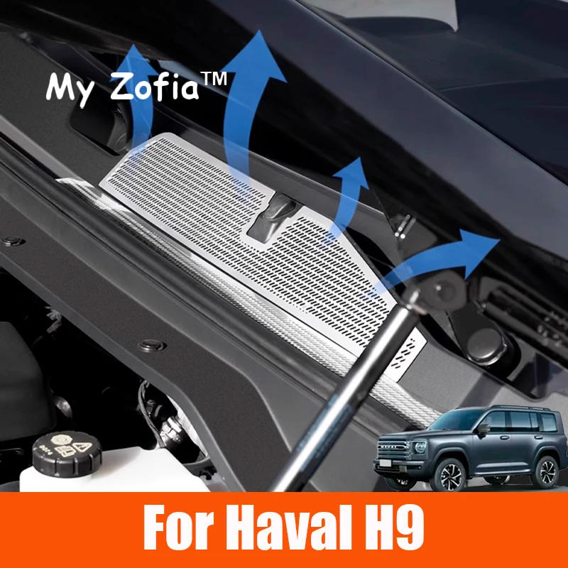 For Haval H9 2nd MKII 2024 2025 Car Stainless Steel Car Cover Intake Grille Air Filter Clean Air Inlet Protective Accessories