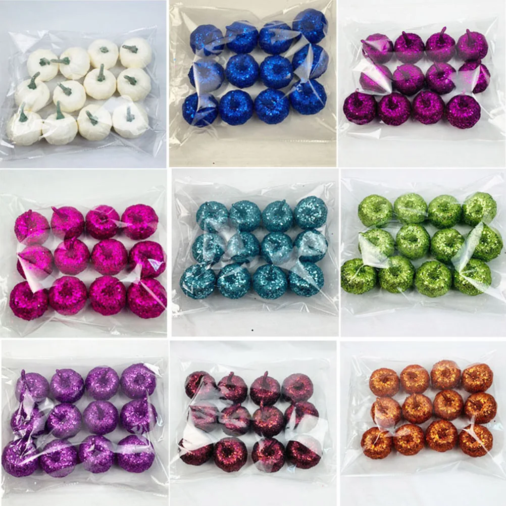 

12Pcs Simulation Pumpkin Halloween Decoration Premium Lifelike Artificial Pumpkins Table Party Supplies Pumpkin Decor