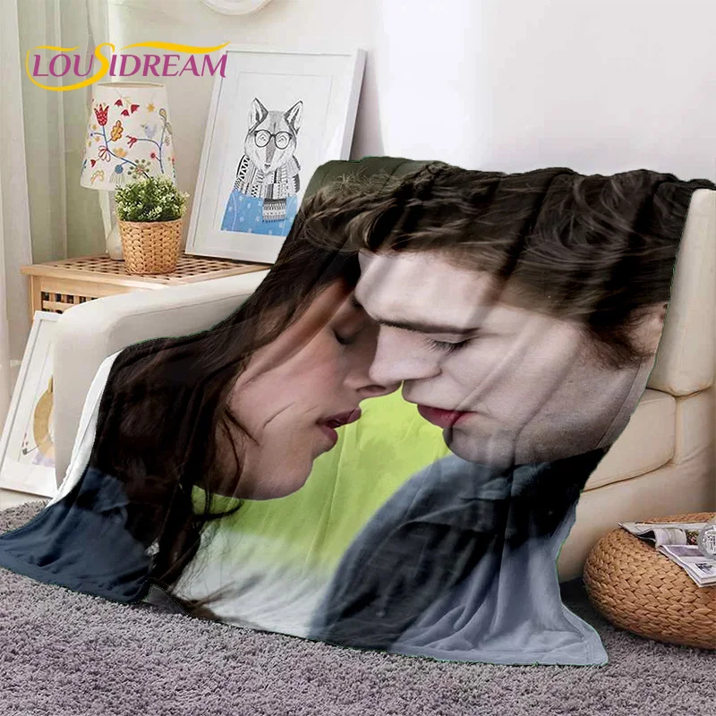 3D The Twilight Saga Edward Bella Blanket,Soft Throw Blanket for Home Bedroom Bed Sofa Picnic Travel Office Cover Blanket Kids