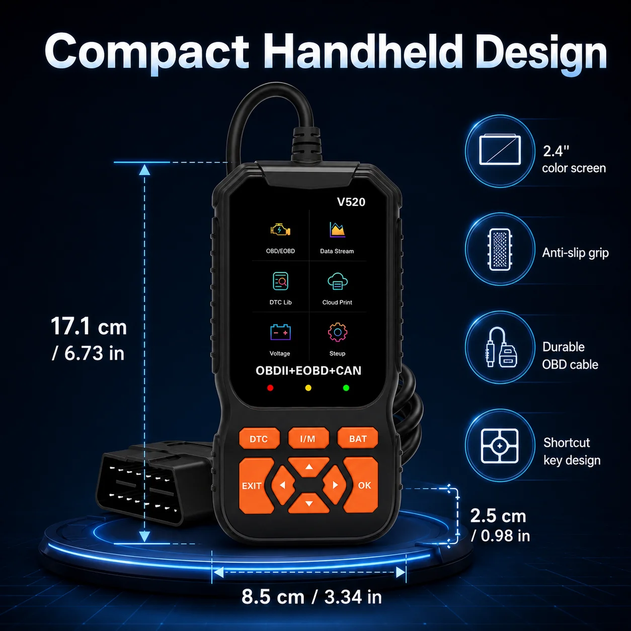 전문가용 V520 OBD2 진단 스캐너 + BT172 - Battery Load Tester 리뷰 및 가격