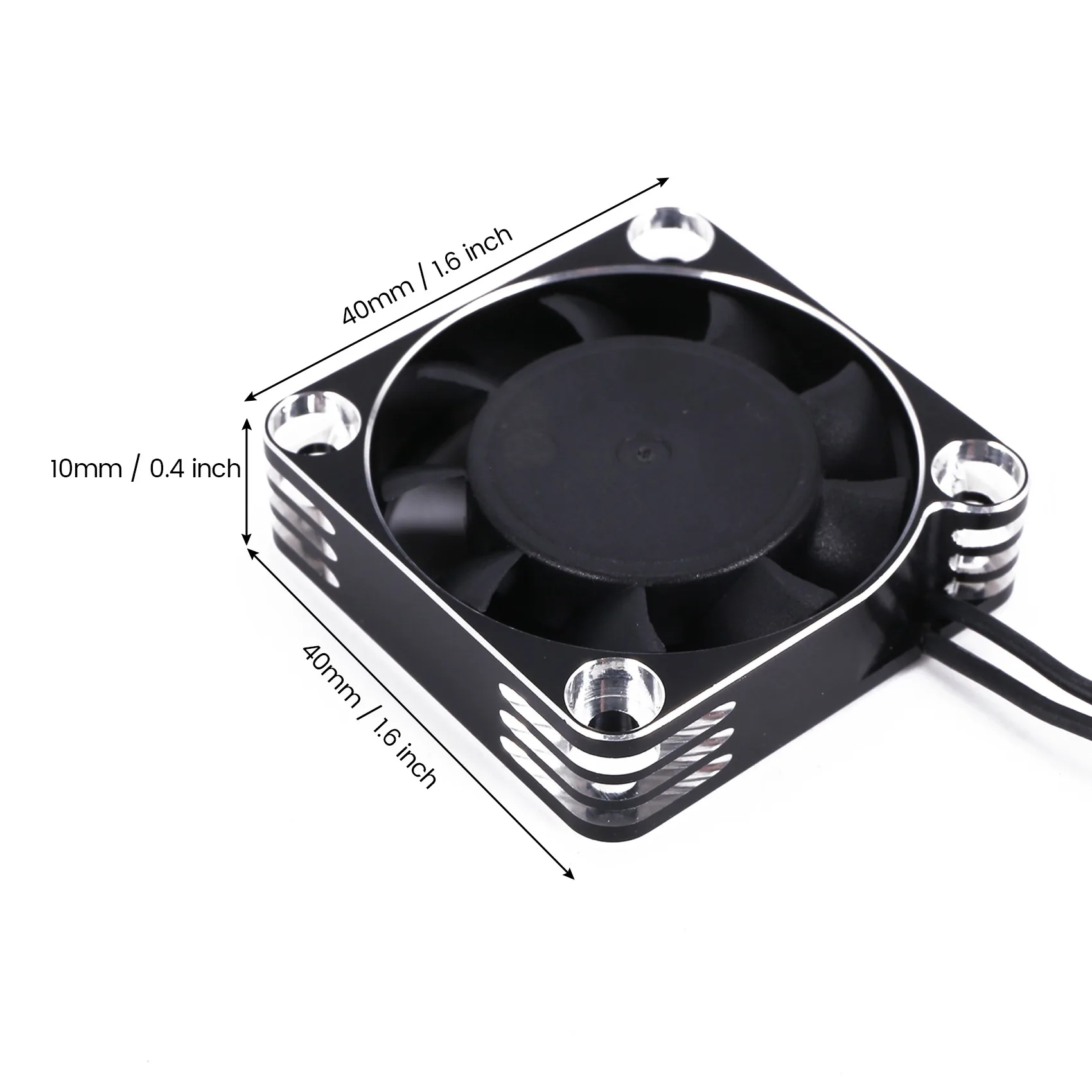 YSUN-40Mm Cooling Fan Rotates 16000 RPM 5-8.45V For 1/10 1/8 1/12 RC Car Brushless Motor Rc Car Accessories