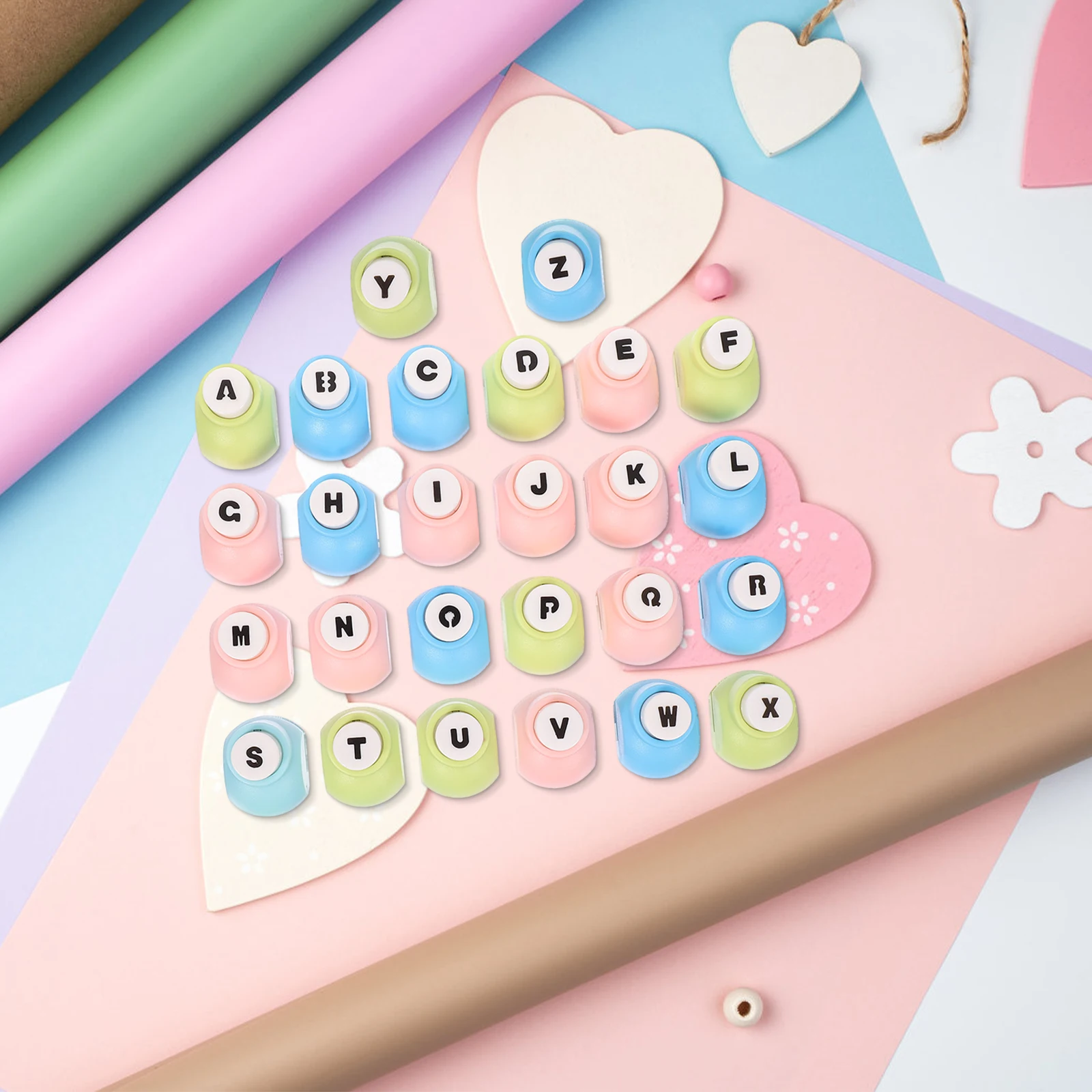 

26 Letters Embossing Machine Craft Hole Punch Paper Puncher Alphabet Holes Shape Punchers DIY Crafts Scrapbooking Supplies