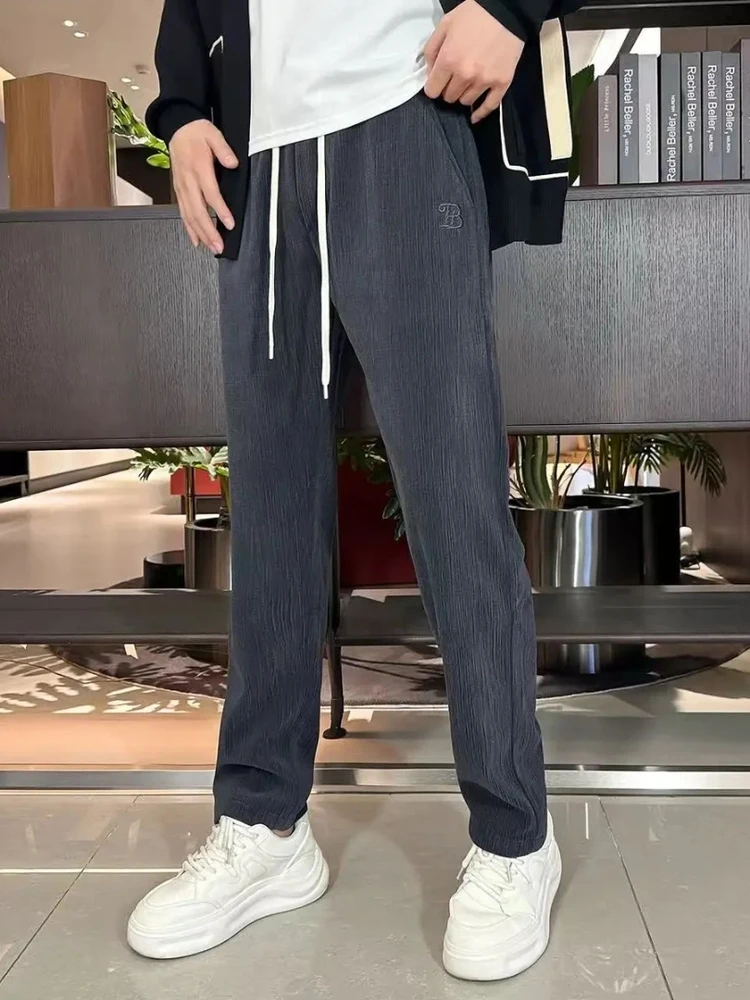 

High Quali Men's Casual Pants New Autumn Winter Faion Trend Lightweight Luxury Versatile Sli Straight Leg No Ironing ...