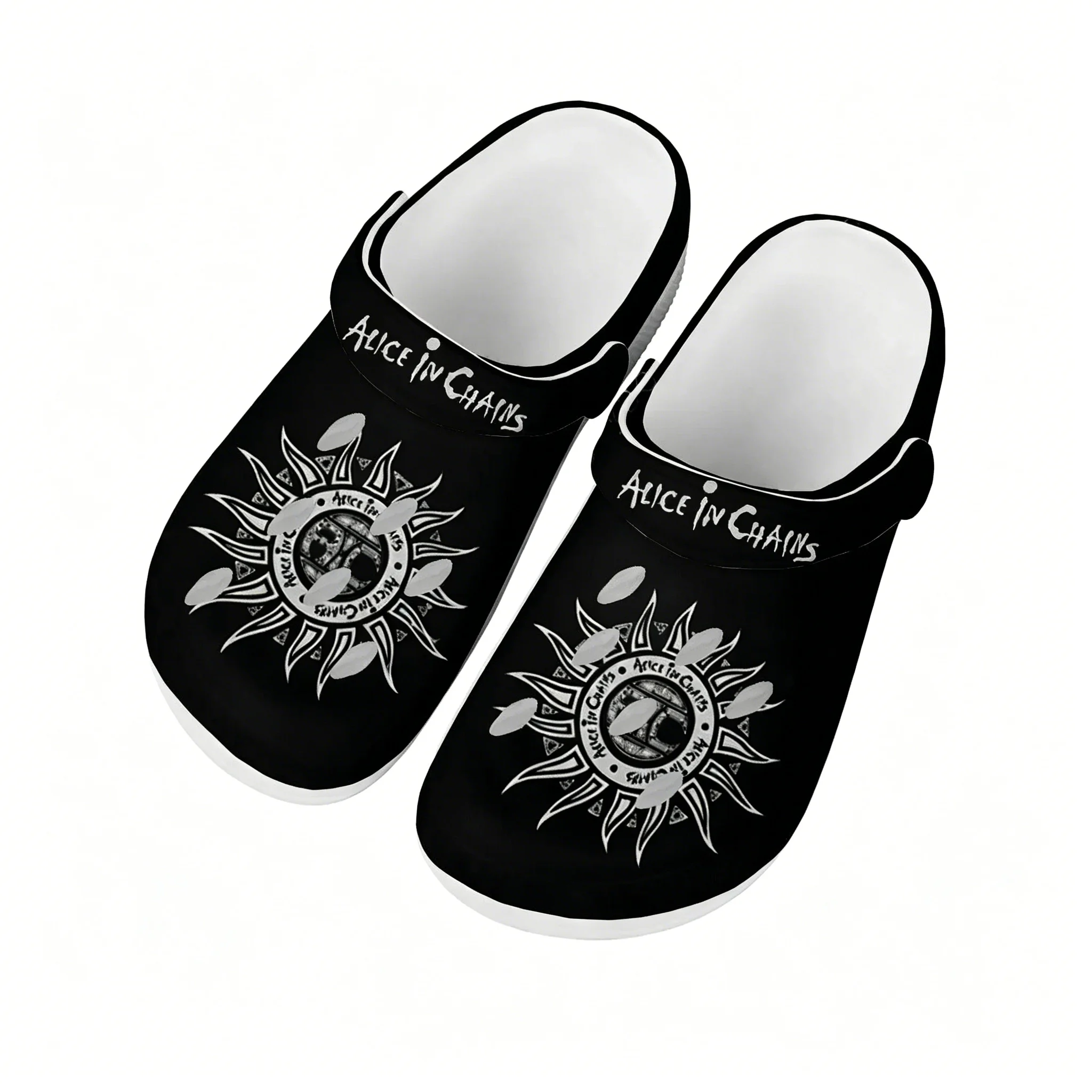 Alice in Chains Band Sandals Mens Women Water Shoes Home Garden Clogs Custom Made Beach Bath Breathable Hole Slippers