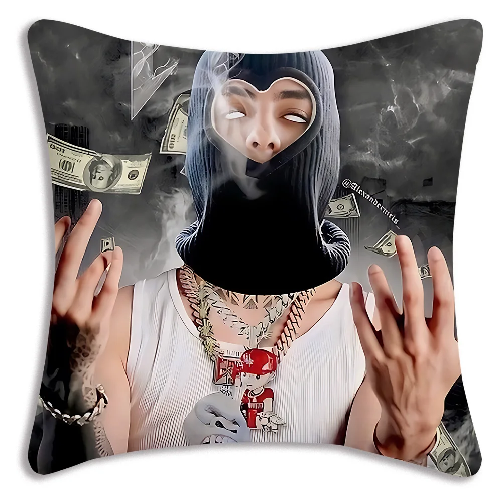 Rapper Natanael Cano Pillow Covers Cartoon Sofa Decorative Home Double-sided Printing Short Plush Cute Cushion Cover