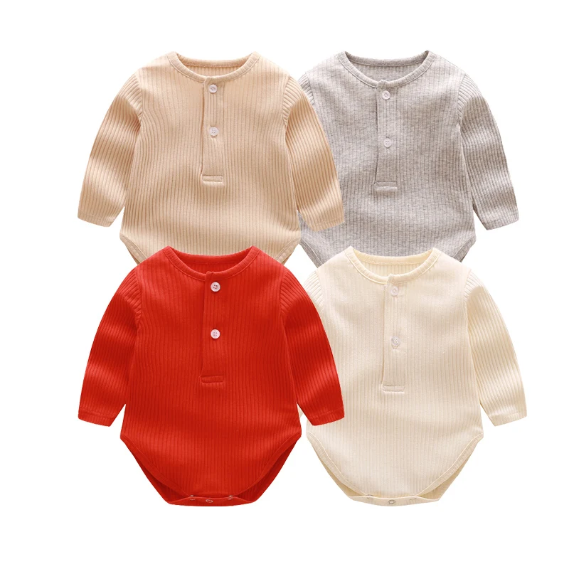 Times' Favourite Newborn Baby Boy Clothing Long Sleeves Bodysuit For Girls Cotton Solid Baby Girl Clothes Infant Baby Wholesale