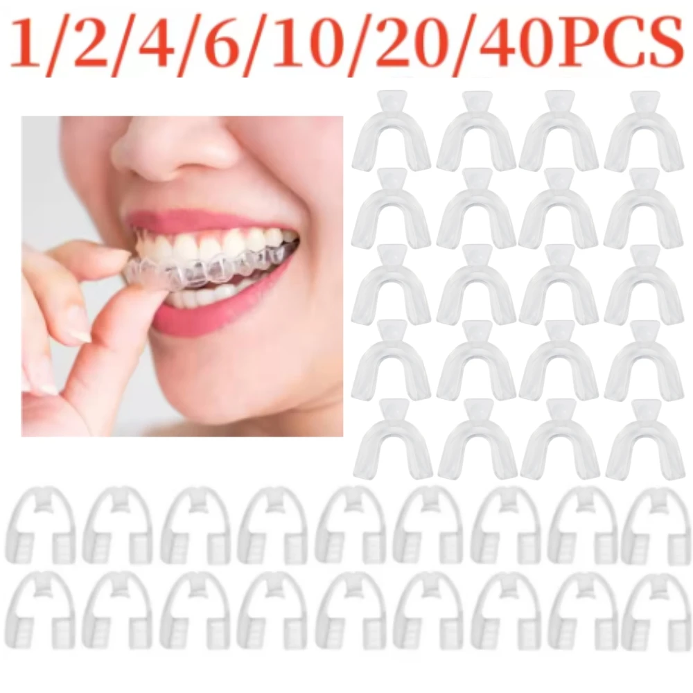 1-40Pcs Silicone Mouth Guard Teeth Protector Night Guard Mouth Tray for Bruxism Grinding Non-snoring Teeth Whitening Protection