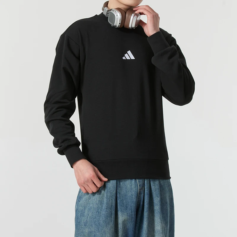 أديداس Feelcozy Swt الرجال البلوز فضفاض جولة الرقبة رياضية محبوك عارضة السترة Je3837 #3