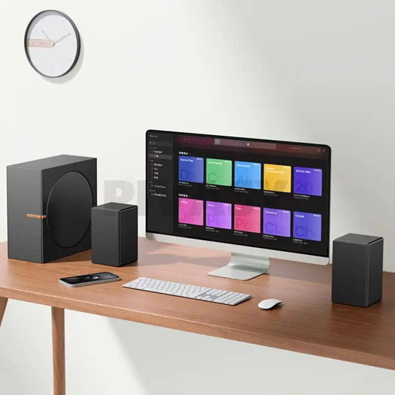 8-дюймовый деревянный бас-динамик высокой мощности, полнодиапазонный сабвуфер, Bluetooth-динамик 2,1, активный динамик для домашнего компьютера, ТВ, настольный набор