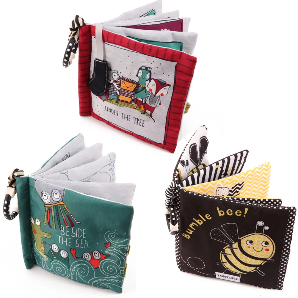 

Cloth Book for Baby Kids Educational Toy Soft Fabric Infant Early Development Montessori Cartoon Bright Colors Non Toxic