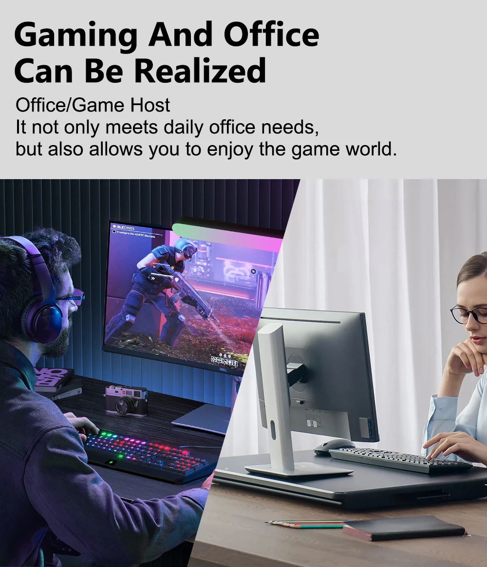 Newest 11th Gen i7 11600H i9 11950H Mini Gamer PC DDR4 M.2 NVMe Gaming PC Dual LAN i226V 2.5G WIN11 Pro HD DP Type-C NUC Mini Pc