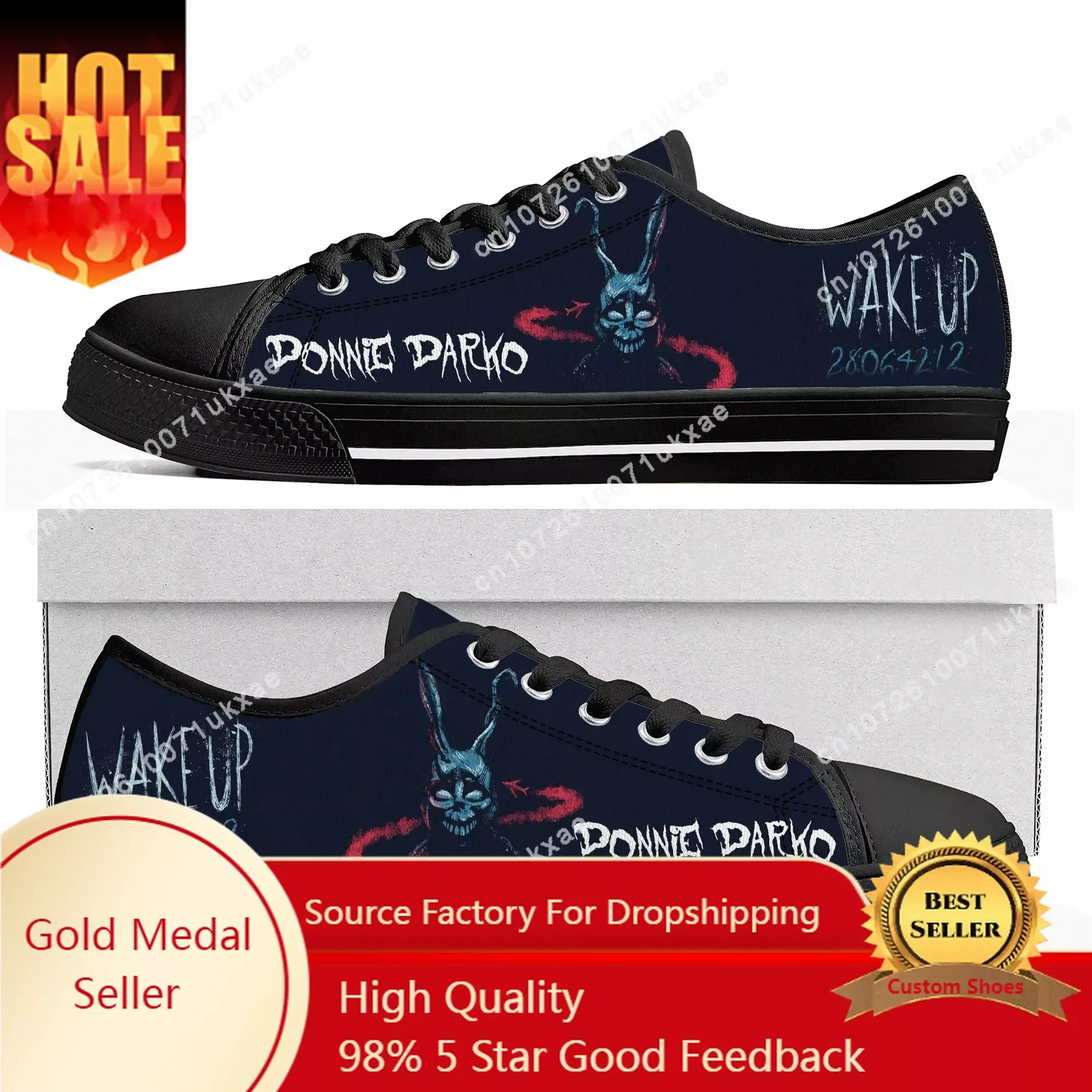 

Donnie Darko Low Top Sneakers Mens Womens Teenager Canvas High Quality Sneaker Casual Custom Made Shoes Customize DIY Shoe