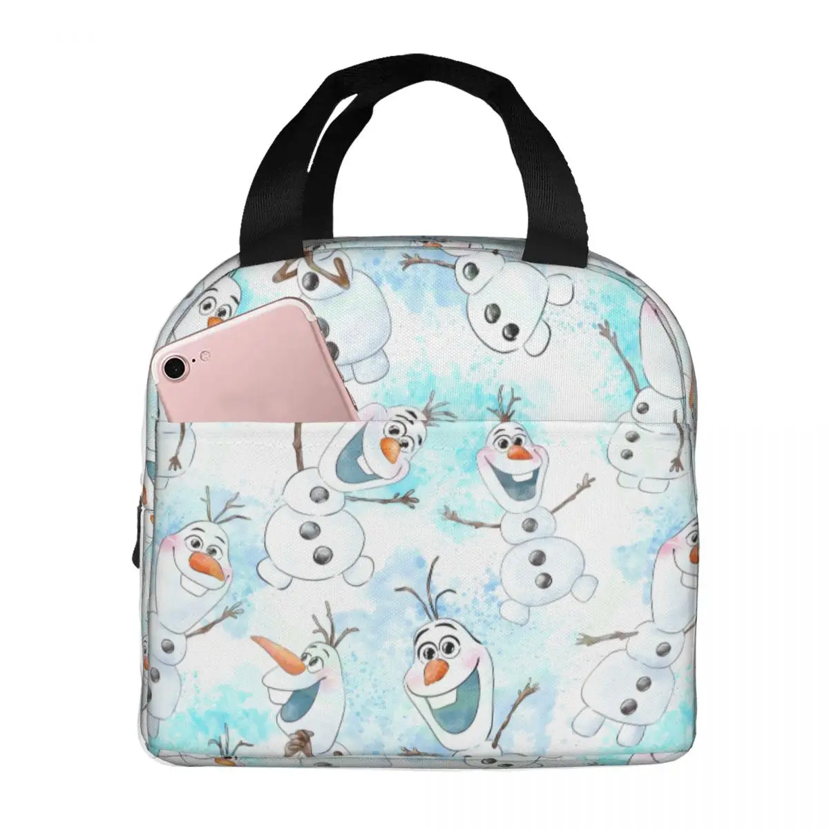 

Custom F-Frozenes Cartoon Insulated Lunch Bags for Women Olaf Elsa Anime Resuable Cooler Thermal Bento Box Work School Travel