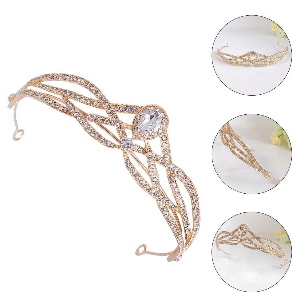 Shiny Crown Headdress Rhinestone Wedding Headband Bridal Bridesmaid Party Evening Accessories Zinc Alloy Crystal Zircon